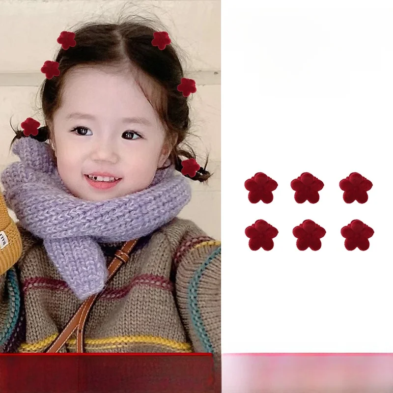 6 velvet red flowers