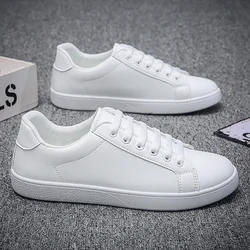 Leather Men White Flat Casual Shoes Lightweight Sneakers Breathable Sports Shoes Shoes for Men Tenis Shoes Zapatillas Hombre