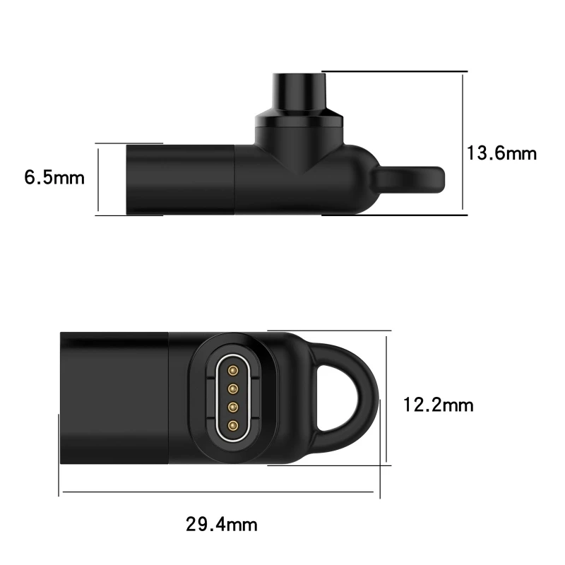 Female Type C To 4Pin Connector Chatrger Converter Adaptor Compatible With Garmin Fenix 6/6X Pro Solar K5Db