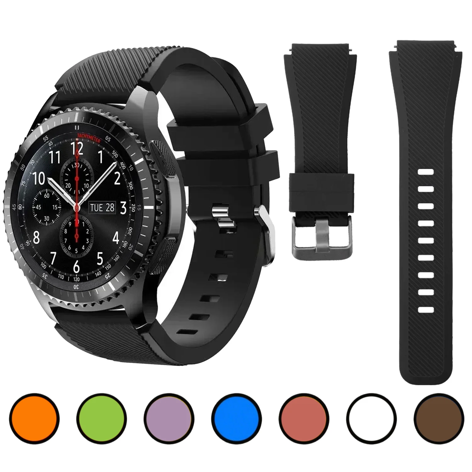 Universal 22mm Silicone Smartwatch Band Strap