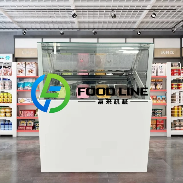 Réfrigérateurs commerciaux supermarché magasin congélateur de crème glacée vitrine congélateur de porte en verre 1