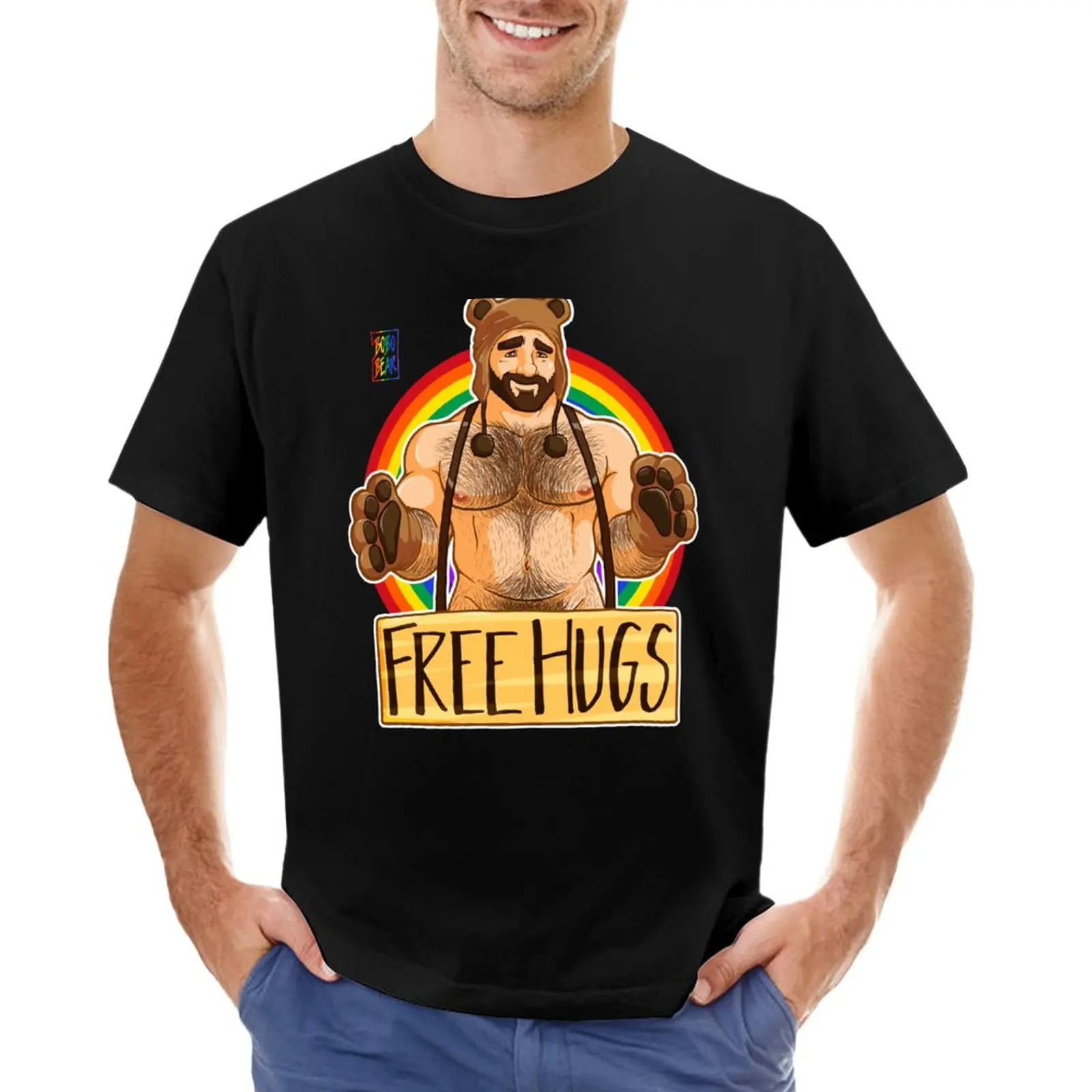 

ADAM LIKES HUGS - GAY PRIDE T-Shirt customs design your own new edition shirts graphic tees t shirts men