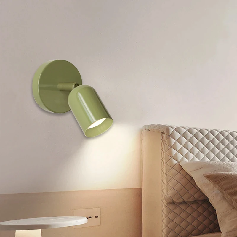 북유럽 벽 램프 미니멀리스트 마카롱 룸 장식 벽 Sconce 침실 머리맡 연구 입구 복도 통로 실내 장식 조명