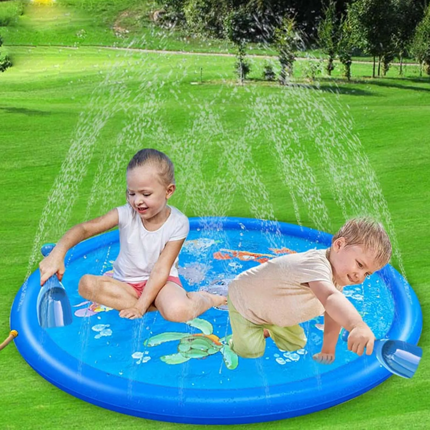 100 cm Summer Lawn Inflatable Water Spray Mat Children Game Play Mat Kids Outdoor Splash For Pool Games Toy Sprinkle