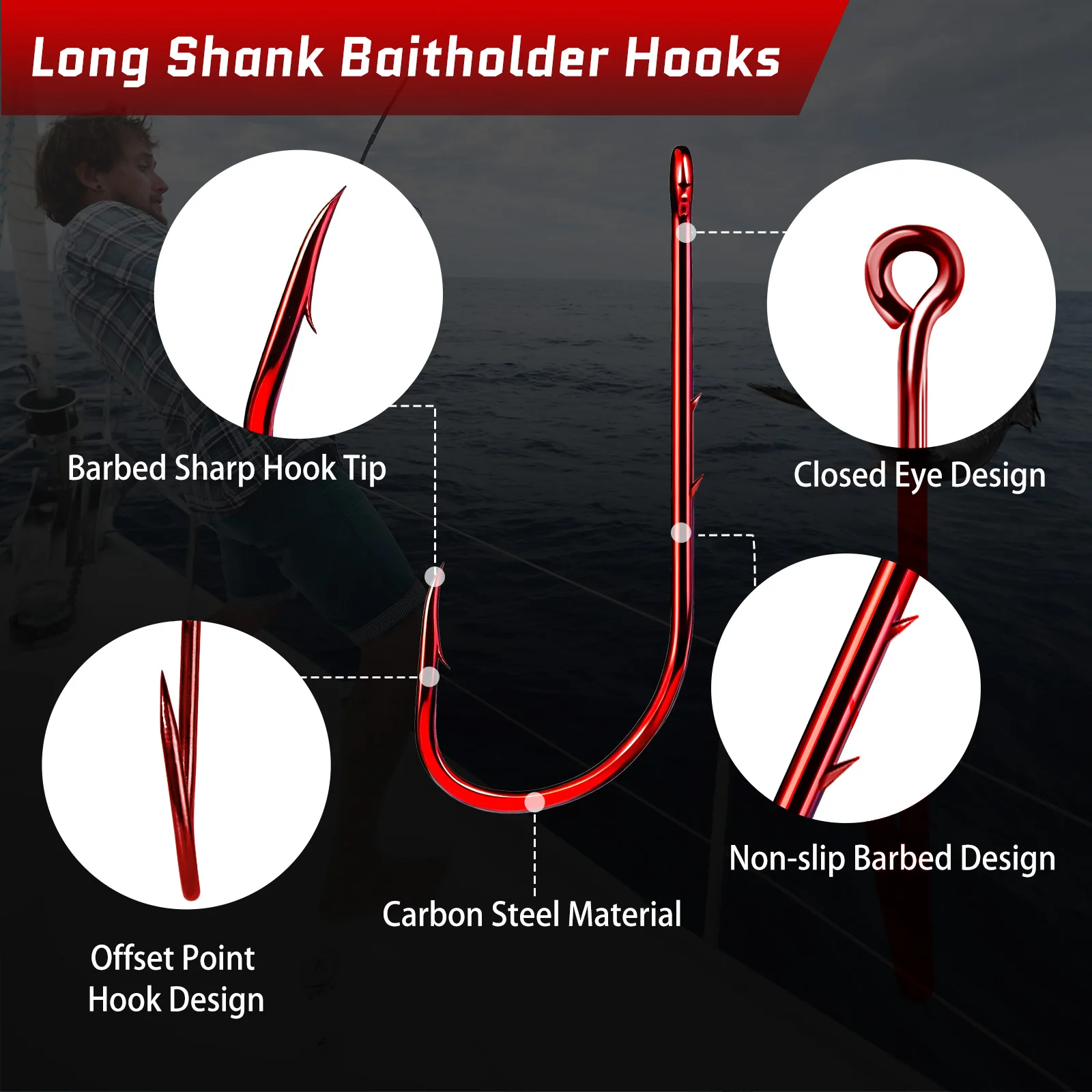 Long Shank Baitholder Hooks 2