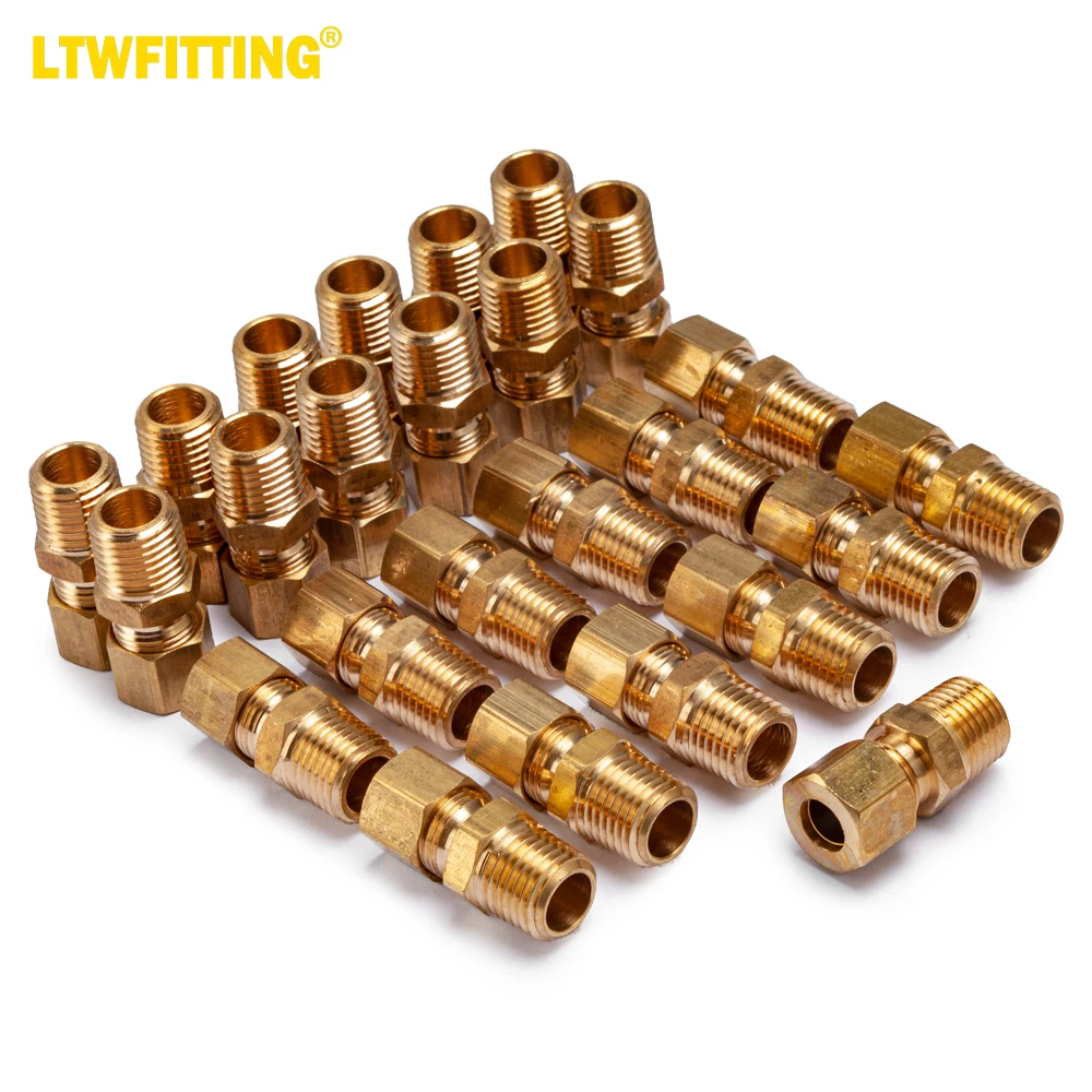 Ltwfitting-montagem do Conector de Compressão de Latão Encaixe Npt Masculino 16 Polegada od x Polegada Pacote de 25