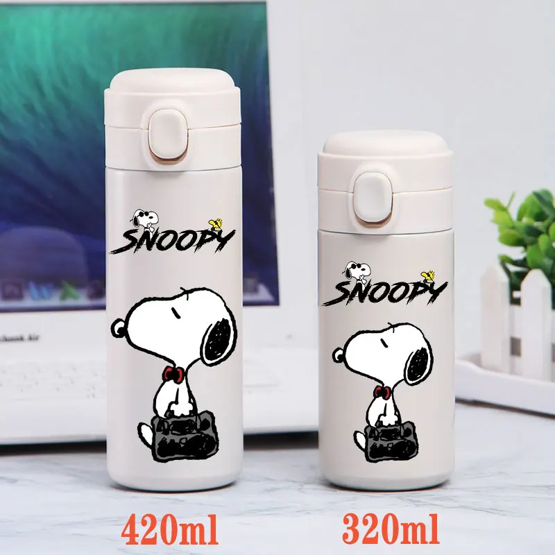 thumbnail image 1 of Taza térmica Snoopy de 320 ml/420 ml, portátil, de gran capacidad, para deportes al aire libre, de Charlie Brown, botella de acero inoxidable para beber, 1 of 5