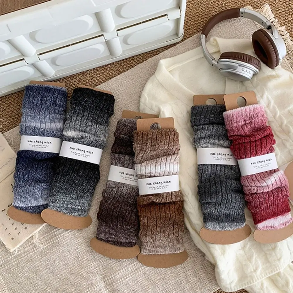 Description Picture 5 of itemKorean Style Children's Leg Warmers JK Lolitas Knitted Leg Cover Long Stockings Pile Socks Gradient Color Socks Autumn/Winter