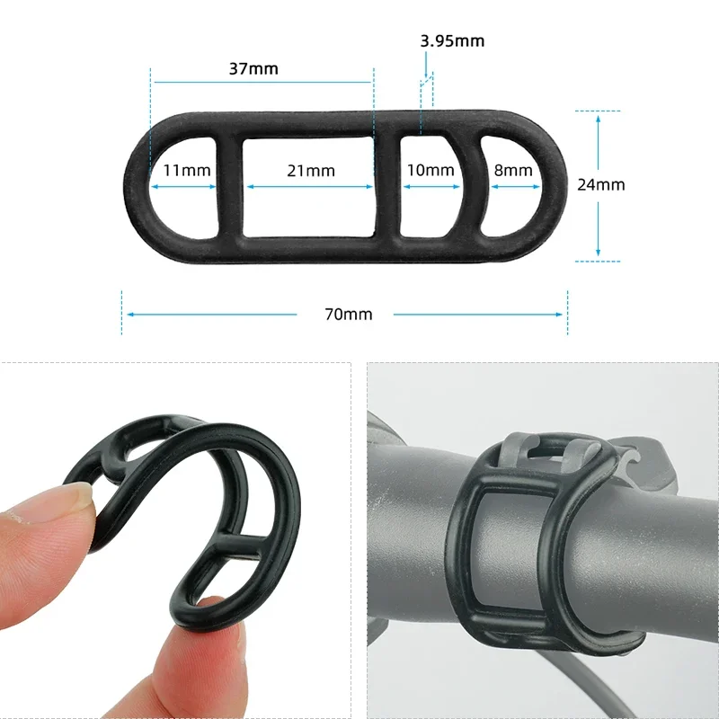 Bicycle Handlebar Strap Silicone Gel Bandage Ties Bicycle LED Lamps Handlebar Seatpost Install Headlight Rear Lamp Holder Rubber Stretch Straps