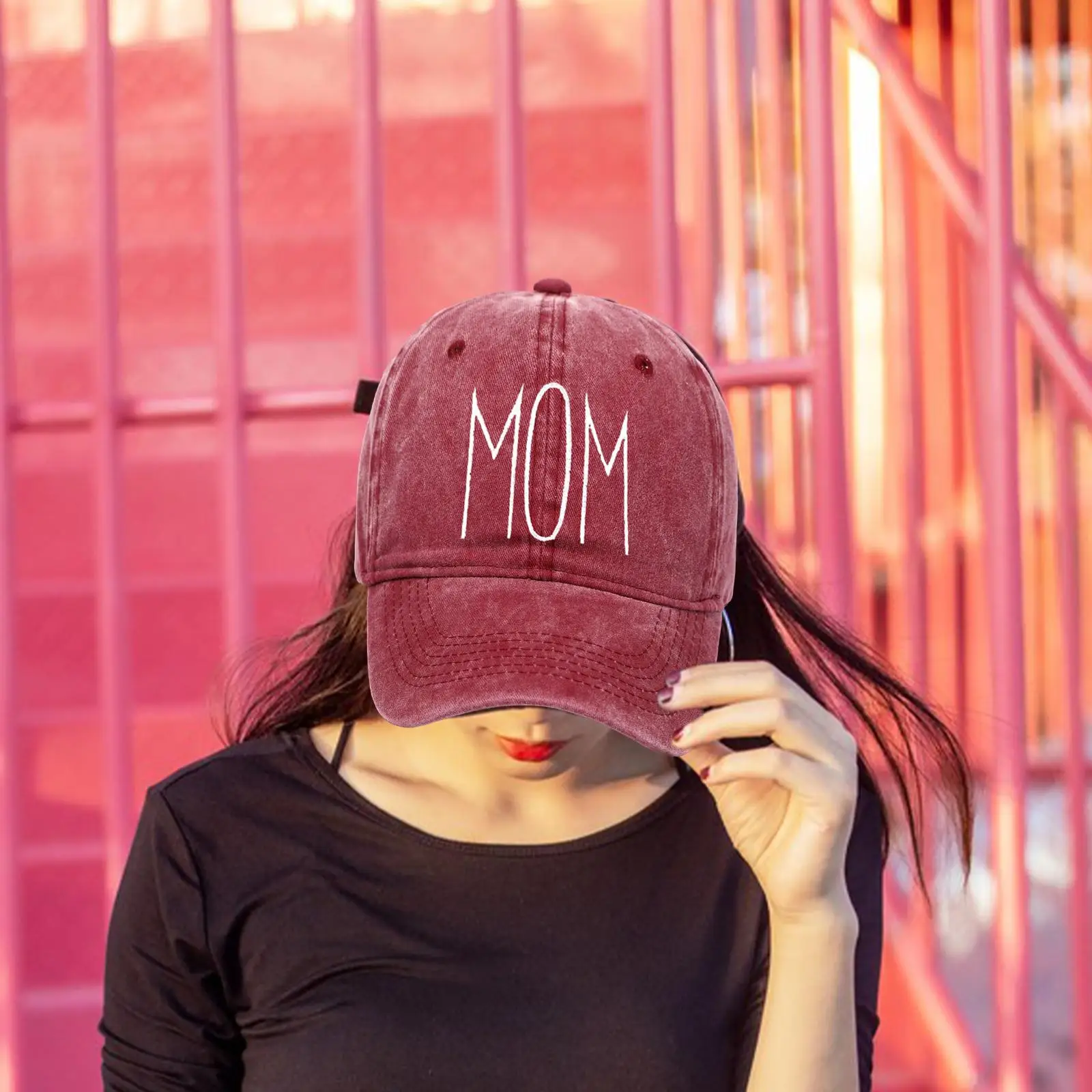 Mom Embroidered Baseball Hat Mother`s Day Gift for Camping Parties Poolside