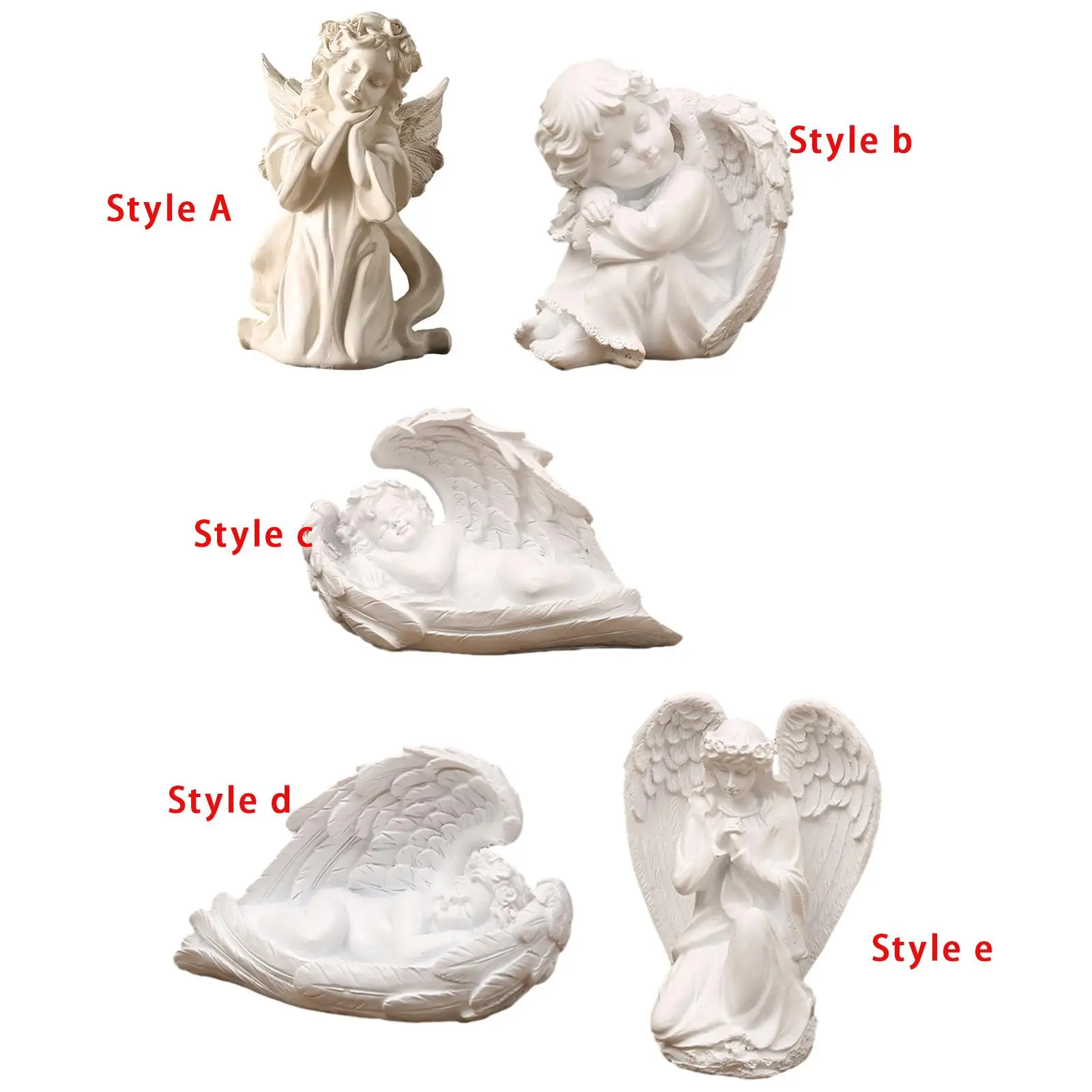 YUEOECOR Statuina Angelo In Resina – 19x9 Cm – Scultura Commemorativa Per Giardino O Interno