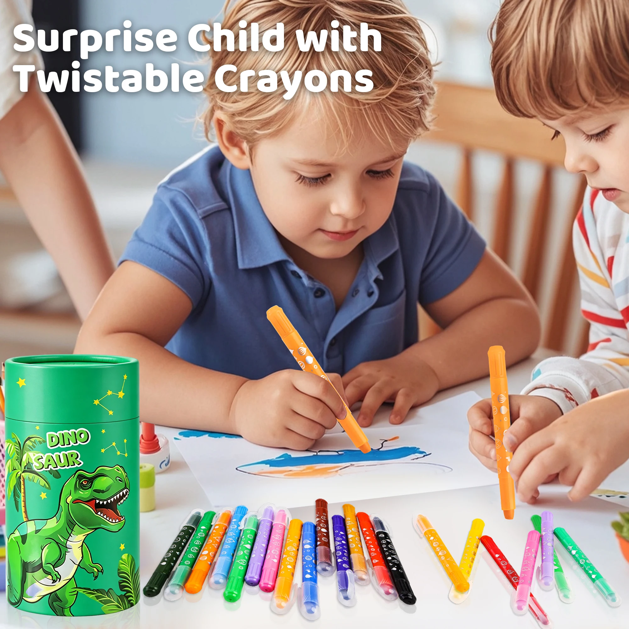 12/24 Colors Wax Crayon For Kids Washable & Erasable Twist Crayons For Toddlers Drawing Coloring Crayon Set Back To School Gifts - 2