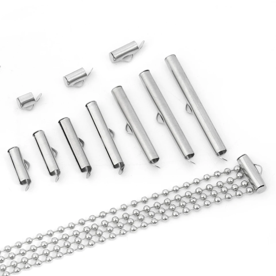Slide On End Clasp Tubes Slider End Capp Crimp For Bead Slide Tube End Bar For M