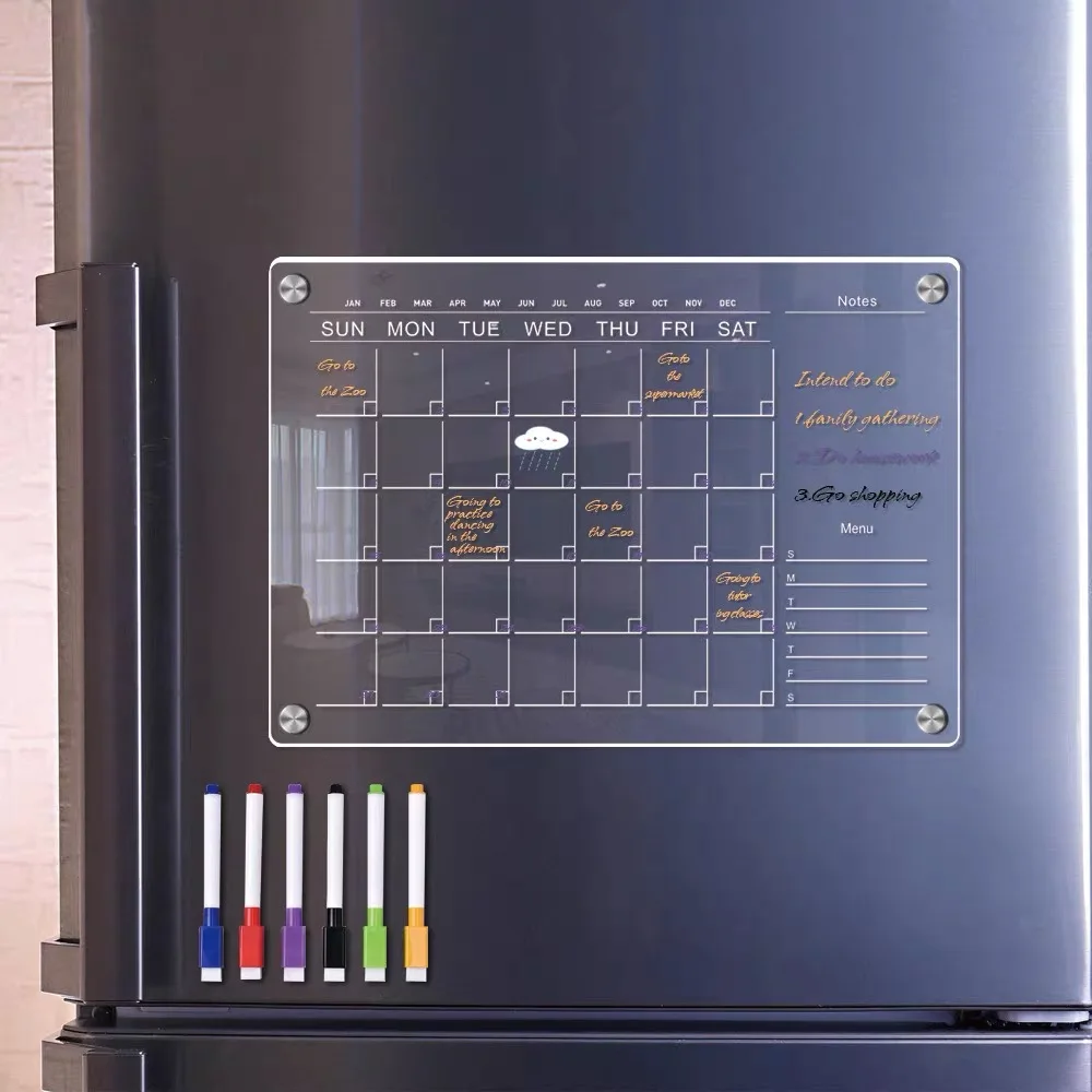 Magnetic Fridge Calendar Sticker Weekly Planner Reusable Dry Erase Board