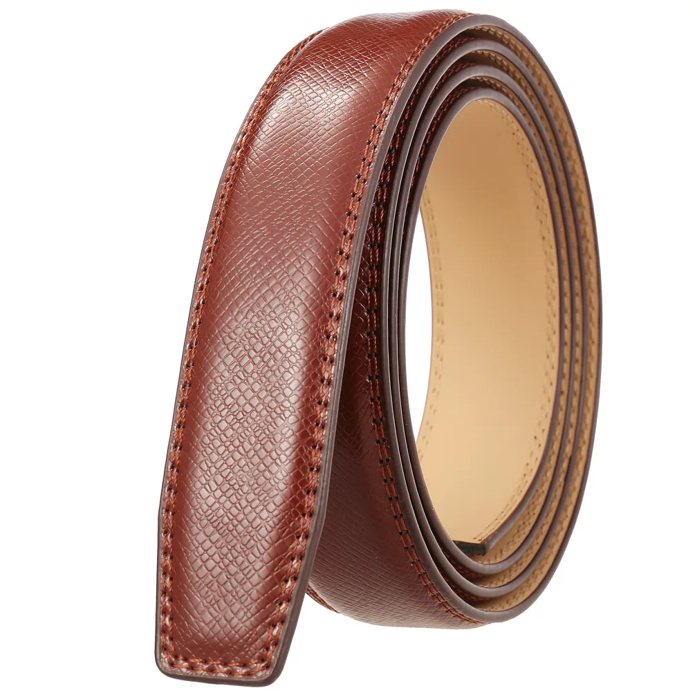 Luxury 3.1cm Width High Quality Cowhide Leather Belt For Men Fashion Black Red Brown Men's Automatic Belt Without Buckle