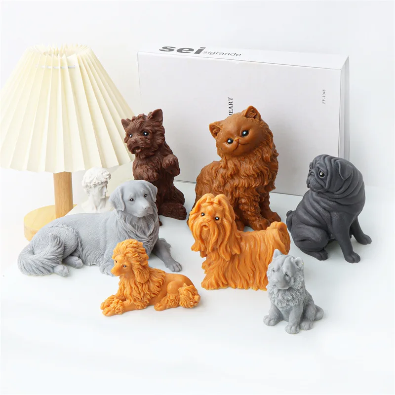 Animal Pet Dog Candle Silicone Mold Animal Soy Wax Silicone Mould Cats