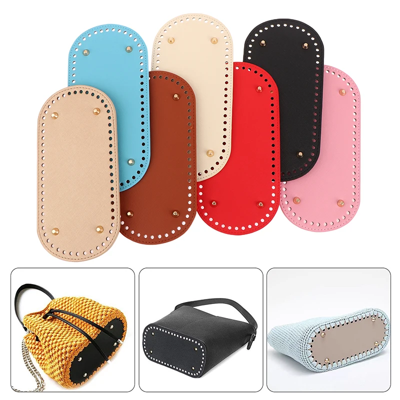 

25*12CM Leather Bag Bottoms Long Bag Base W/Holes DIY Handmade Bag Bottoms Knitted Bag Accessories