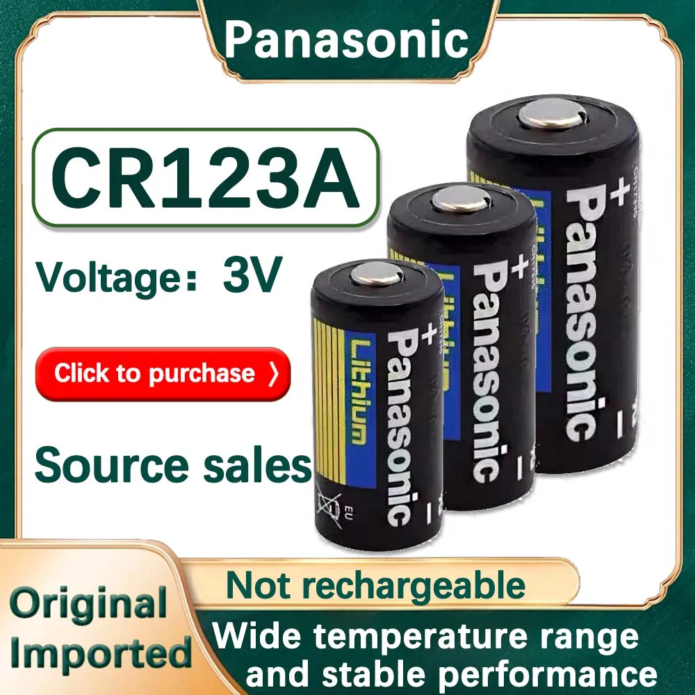 Panasonic CR123A 3V Lithium Battery for Digital Camera Doorbells Flashlight Water Meters Smoke Alarm 1PCS lithium battery
