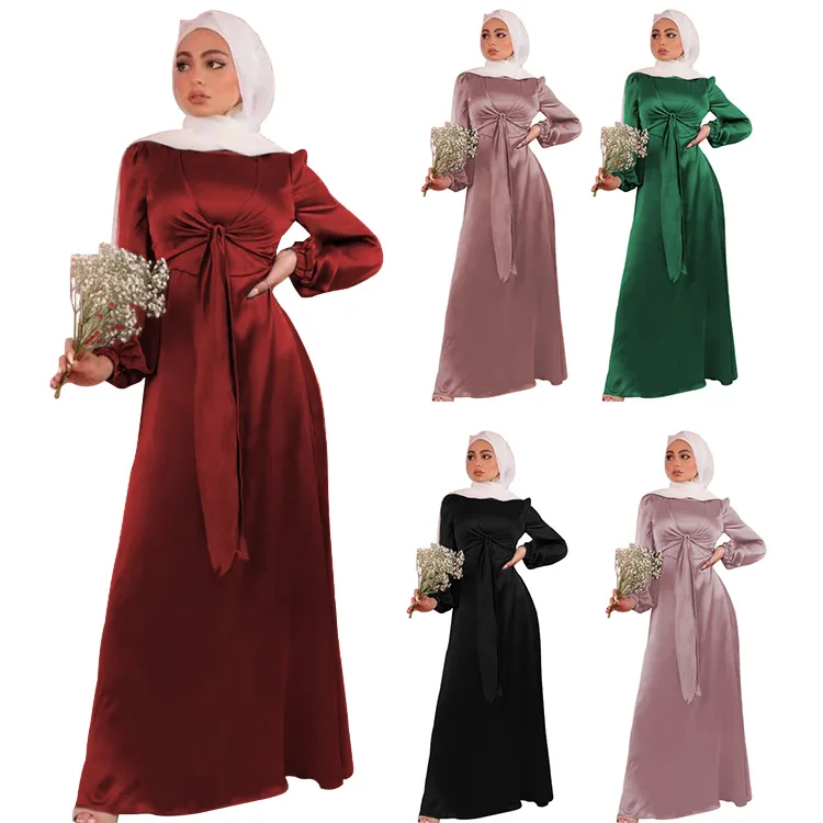 

Saudi Abayas Dresses Muslim Fashion Dress For Islamic Women American Turkey Malaysia Dubai Clothing Eid Mubarak Black Pink