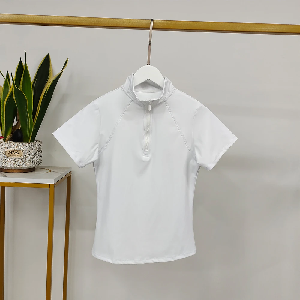 Quick Dry Short Sleeve Horse Riding t-shirt Female Horseback Riding Shirt Equestrian Show Shirt Equitation Clothing