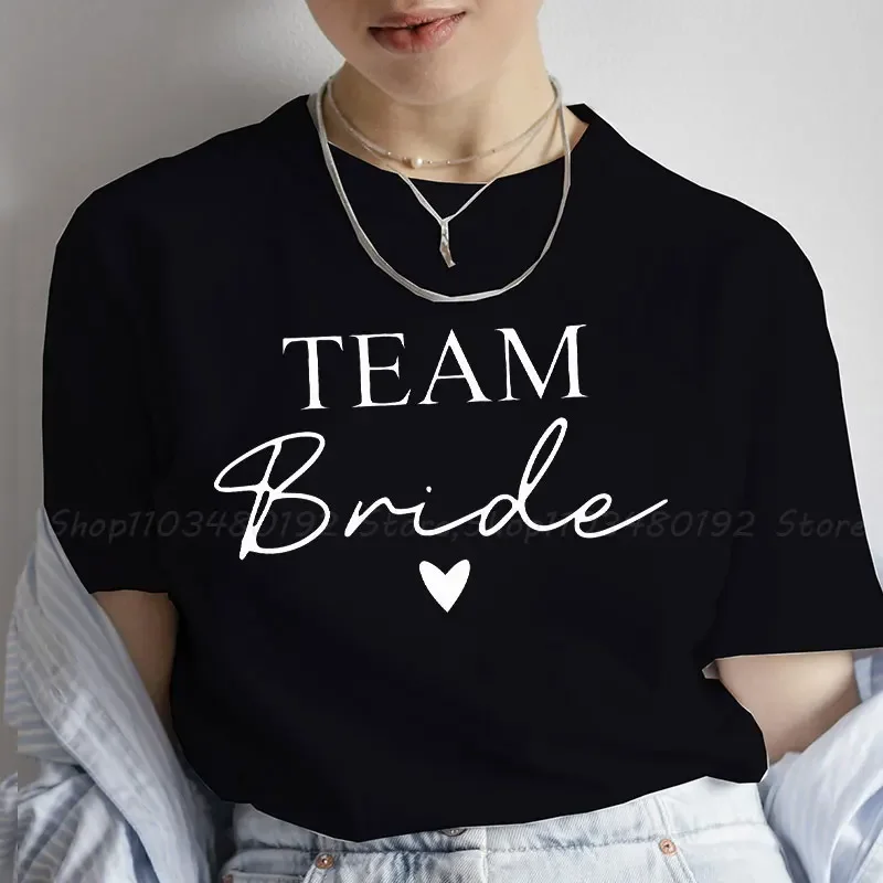 T-shirt da sposa della squadra Donna Matrimonio da sposa Top Amici Addio singolo Addio al nubilato Addio al nubilato T-shirt EVJF Camicette Abbigliamento estetico - immagine 4