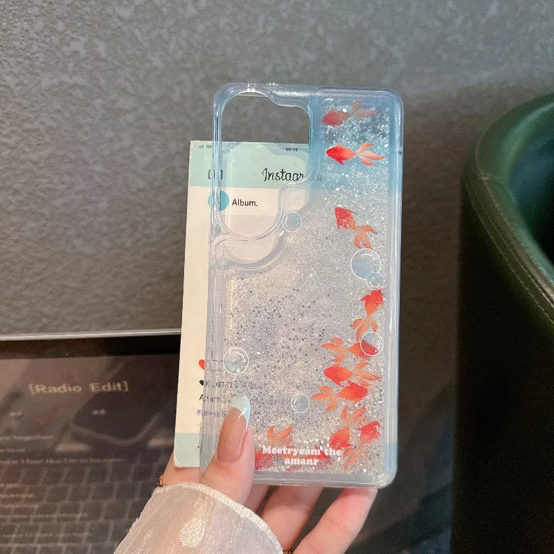 3D Goldfish Bling Liquid Quicksand Shockproof Phone Case