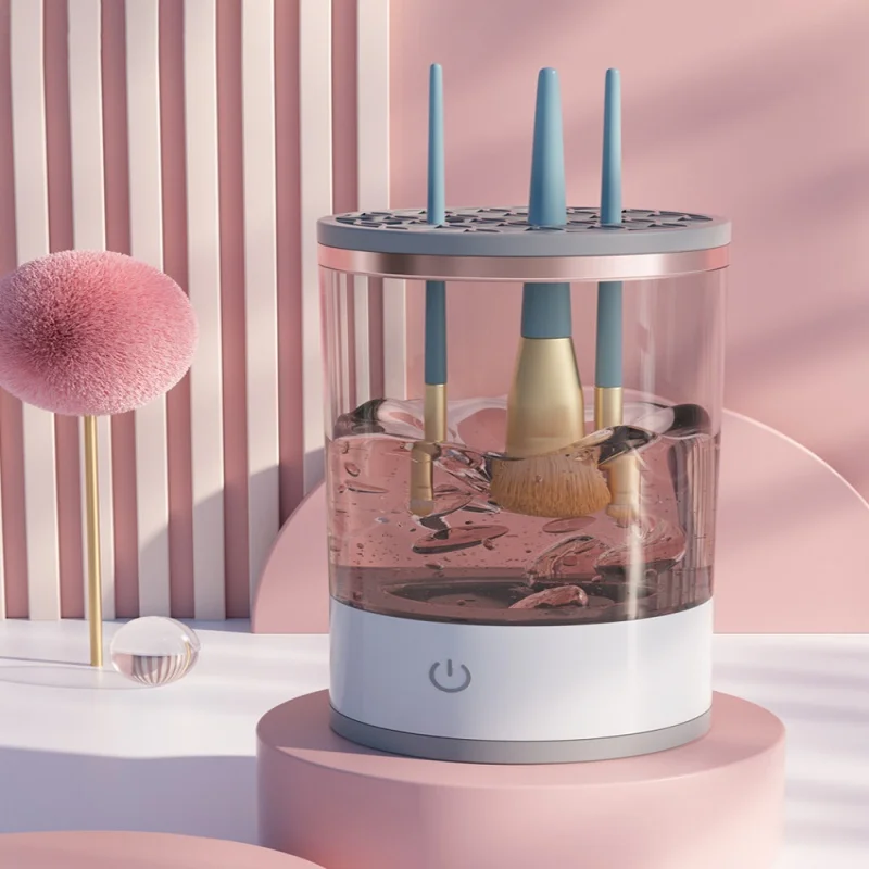 

Automatic Electric Makeup Brush Cleaner Rechargeable Lazy People Free Their Hands Cleaning Brush Washer Quick Dry Tool 2023 New