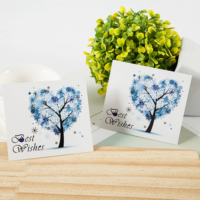 50Pcs Gift Card Best Wishes Colorful Love Tree Birthday Greeting Cards Christmas Wedding Party Postcard Small Business Supplies