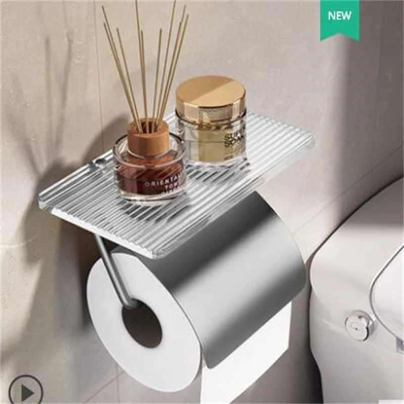 Paper Towel Holder Toilet Paper Holder Toilet Paper Rack Toilet Roll Holder Metal Bathroom Accessories Toilet Paper Holder Organizer Wall Mount WC Phone Holder Towel Roll Shelf Dyson Airwrap Tocadores