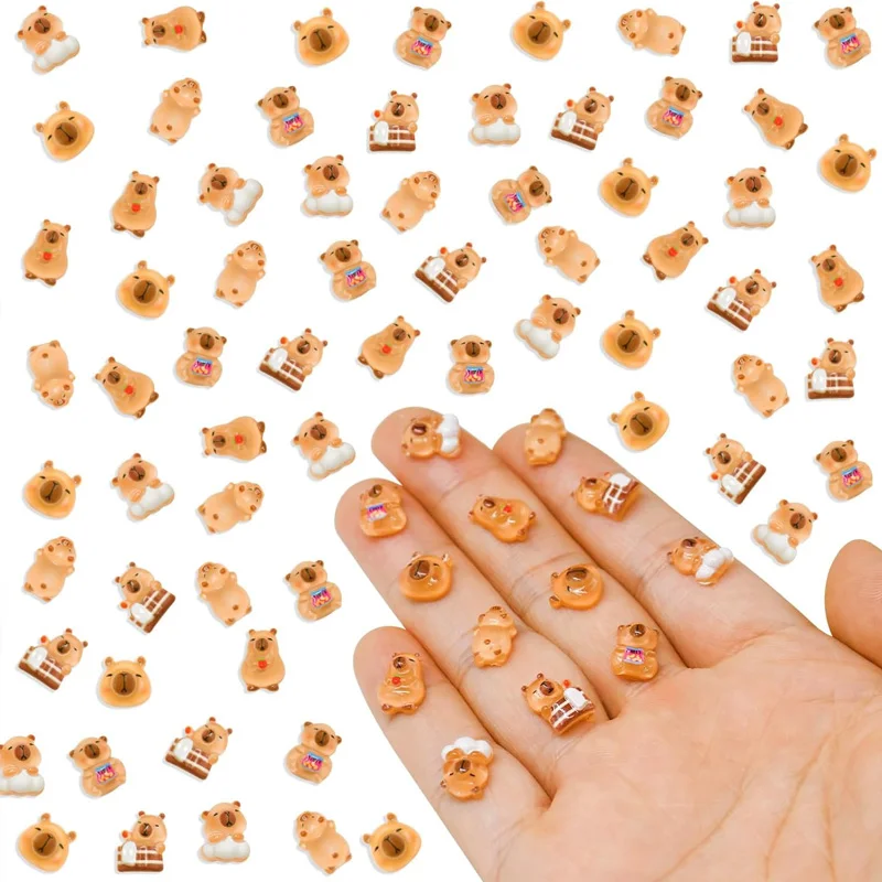 100 Mini Statuette Di Capibara In Resina – 6 Stili Carini, Animali In Miniatura Per Terrari, Bonsai E Artigianato Fai Da Te - 4