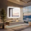 LUVODI 28x36 inch Illuminate Bathroom Mirror with Light Backlit Dimmable Defog Wall-mounted Bath Mirror 3