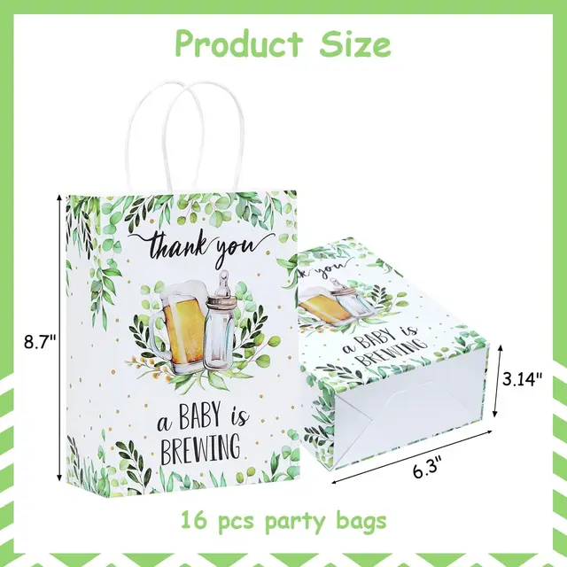 16 Pack A Baby Sörfőzde Táskákat, Növényi Üveg És Sör Baba Zuhany Dekorációk Az Újszülöttek Számára - Image 2