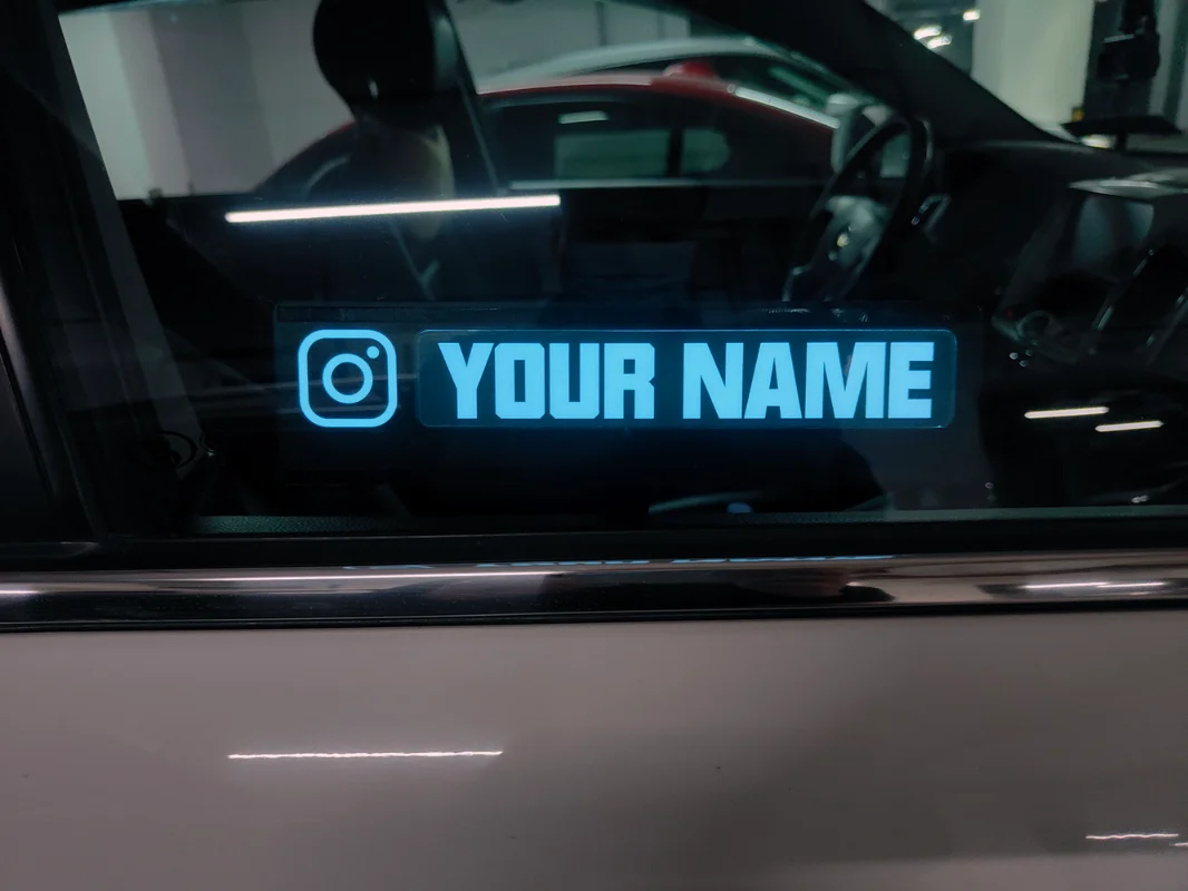 Useful Hot Sale DIY EL Luminous Logo Flexible LED Lighting Car Sticker  Customized LED Instagram Logo