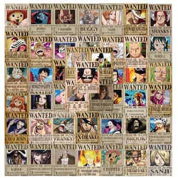 10/30/56pcs Anime ONE PIECE Wanted Stickers Cool Luffy Chopper Posters Sticker Skateboard Bike Notebook Wall Decals Fun for Kid