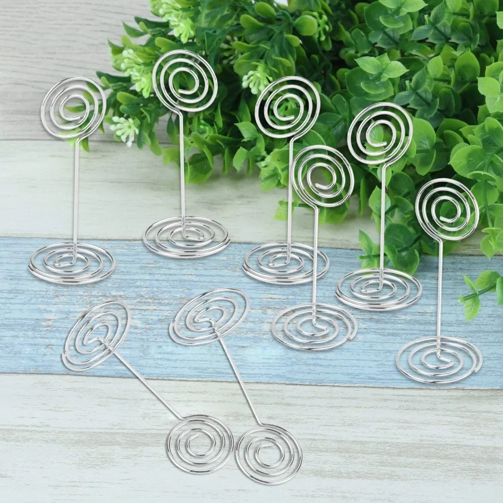10 Stück Gold Swirl Hochzeit Tischnummer Name Tischkartenhalter Ständer Notiz Menü Clip für Hochzeit Party Event Bankett Dekorationen – Detail 11