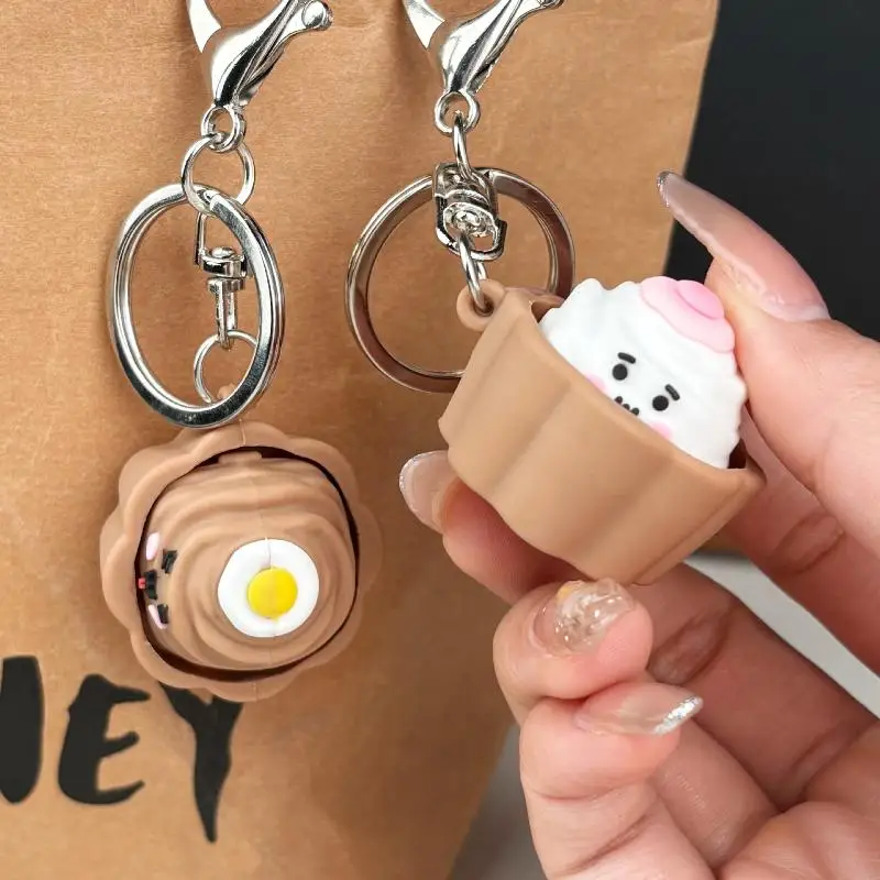1/2 Stück Mini-Kuchen-Knopf Stressabbau-Spielzeug Dekompressions-Lebensmittel-Clicker Schlüsselanhänger Rucksack-Anhänger Kreatives Geschenk – Detail 6