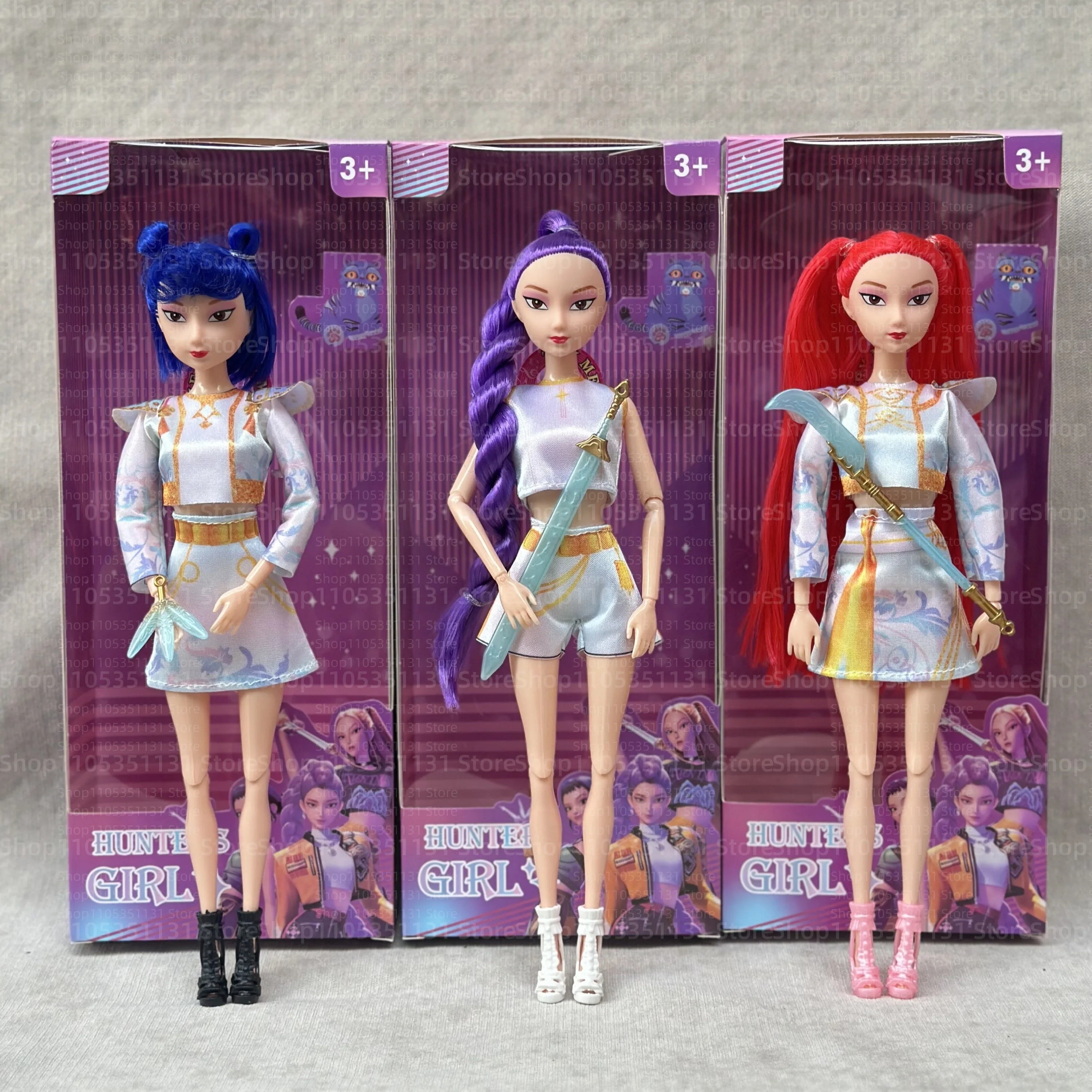 Anime Girl Dolls 11Inch Cute Vinyl Toy Set with Light & Theme Music Movable Joints Collectible Gift For Kids Teens Fans Birthday - 3
