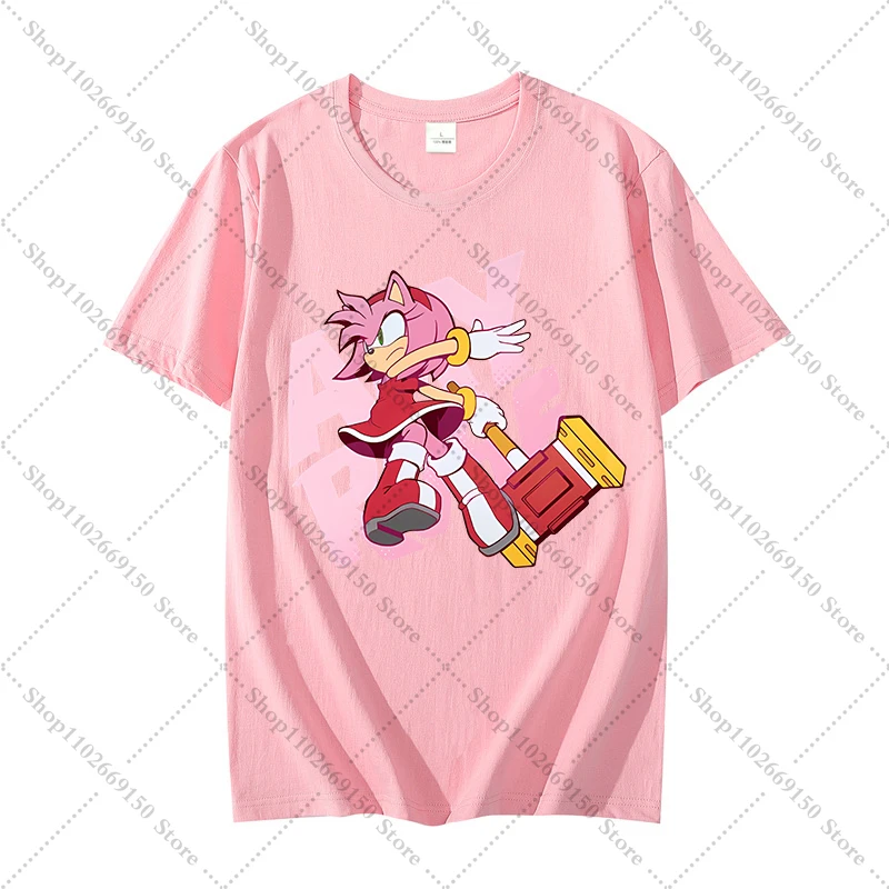 سونيكس الكبار موضة القطن تي شيرت قصير الأكمام المح...