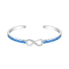 SZ016 New Arrivals Women's Infinite Symbol Bangles Blue Opal Open Bangles 1