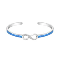 SZ016 New Arrivals Women's Infinite Symbol Bangles Blue Opal Open Bangles 1