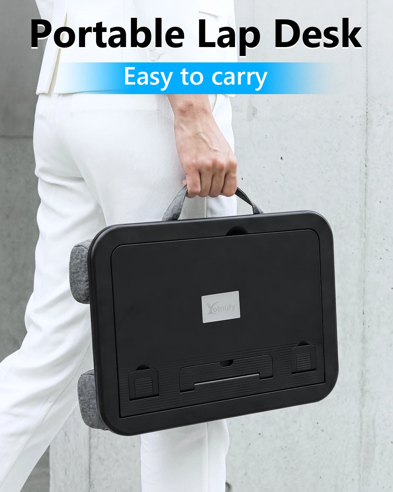 MacBook Pro Air용 쿠션이 있는 Eary 휴대용 노트북 스탠드, 사무실용 조절식 랩 데스크, iPad 15.6인치 노트북용 태블릿 홀더