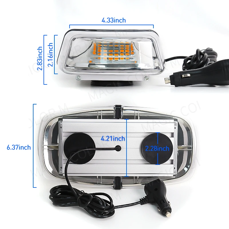 72SMD Car LED Strobe Roof Lights Becaon Police Emergency Magnetic Warning Lamp Vehicle Ambulance Red Blue Yellow White 12V 24V