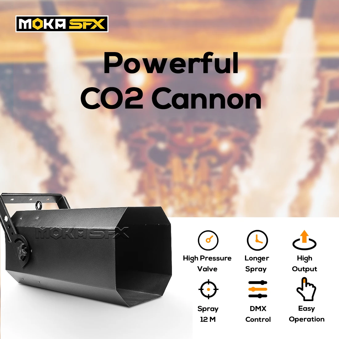 

MOKA SFX Powerful Hang CO2 Cryo Jet Cannon DMX Co2 Jet Fog Machine 300w Co2 Blaster for Stage Disco Club Co2 Special Effect