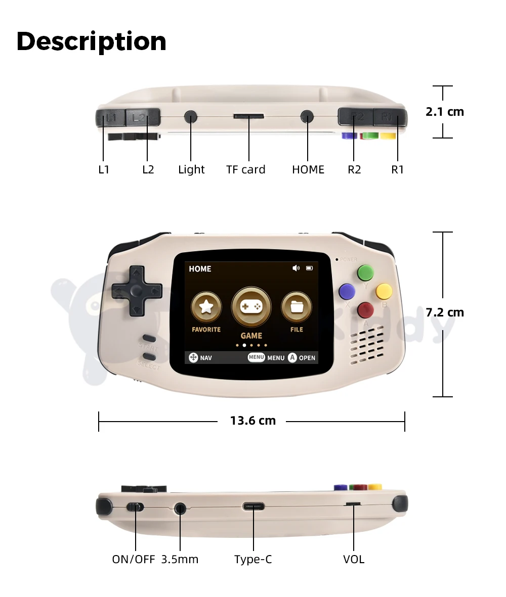 New POWKIDDY A30 Handheld Game Console 2.8 inch IPS HD Screen 32G Built-in 4000 Games Portable Game Console Children’s Gift