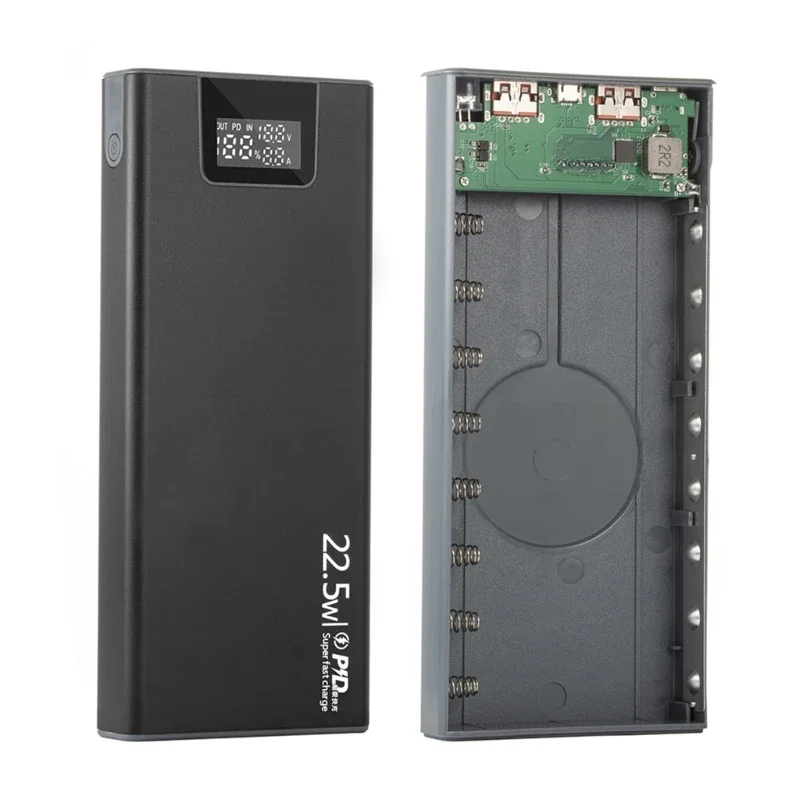 DIY 8 Slots 18650 Battery Case Metal Battery Power Shell PD Shell (Battery Not Included) battery storage box battery holder battery power bank box