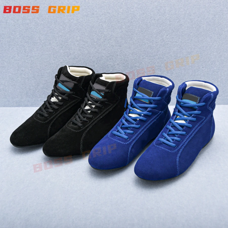 JDM F1 Style Suede Cowhide Go Karting Racing Shoes Motorcycle Racing Exercise Shoes Professional Car Driving