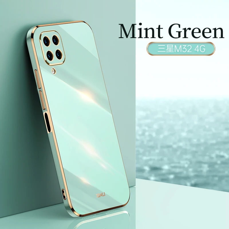 Luxury Square Plating Silicone Phone Case with 360° Ring Holder - Full Body Protective Soft Back Cover