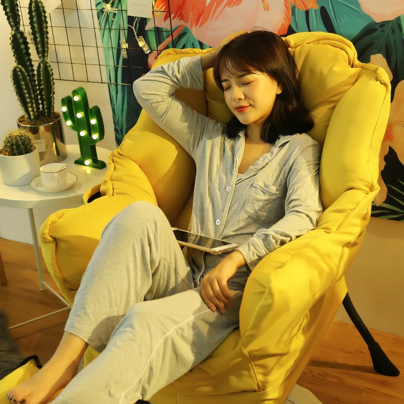 Lazy Sofa Single Seat Armchair Bedroom Balcony Recliner Lounge Chair Dorm Computer Home Small Backrest Sofa Comfortable Seat