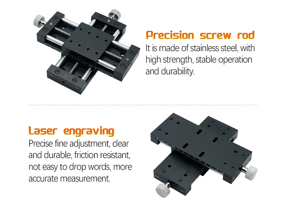 40mm 60mm XY Axis Manual Motion Stage Cross Sliding Table Triangular Screw Stainless Steel Slide Screw Simple Component for CNC