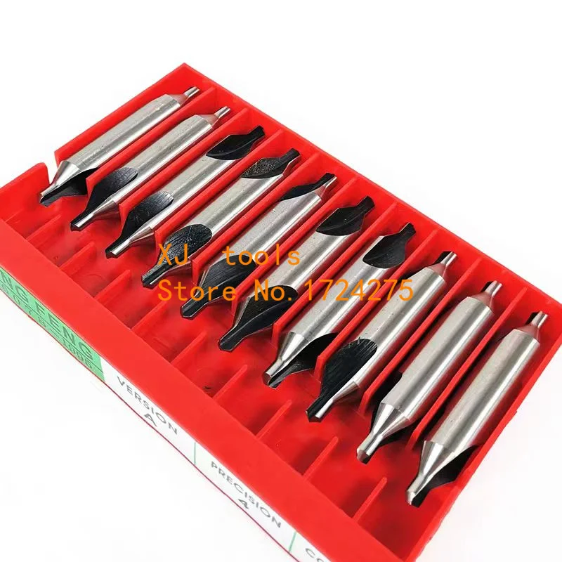 새로운 10개/세트 1mm 2mm 3mm 4mm 5mm 6mm HSS 센터 드릴 60도 복합 카운터싱크 각도 비트 팁 세트 공구
